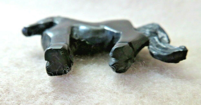 Native American Zuni Black Jet Mini Horse Fetish by Rochelle Quam Najera C3981 Two Ponies Trading