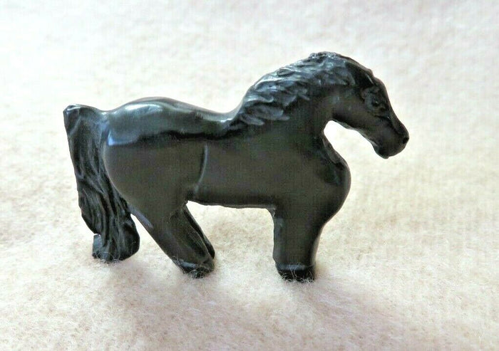 Native American Zuni Black Jet Mini Horse Fetish by Rochelle Quam Najera C3981 Two Ponies Trading