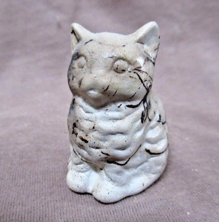Native Hand Coiled Navajo Mini Cat Horsehair Pottery Figure by Tom Vail  P0185 Two Ponies Trading