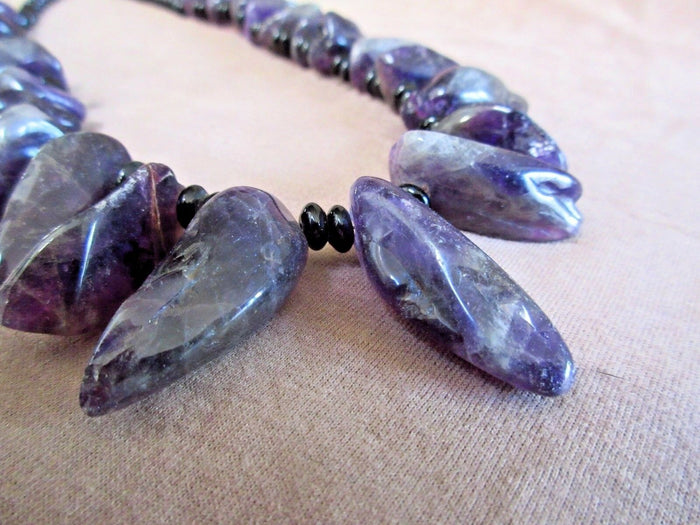 Native Navajo Amethyst Nugget and beads Necklace by A Saltwater JN0204 Two Ponies Trading