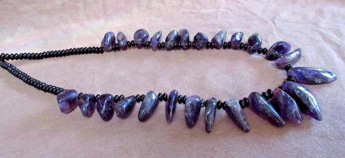 Native Navajo Amethyst Nugget and beads Necklace by A Saltwater JN0204 Two Ponies Trading