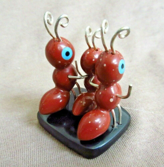Native Zuni Pipestone Three Ant Family Fetish by Danny Booqua - C3164 Two Ponies Trading
