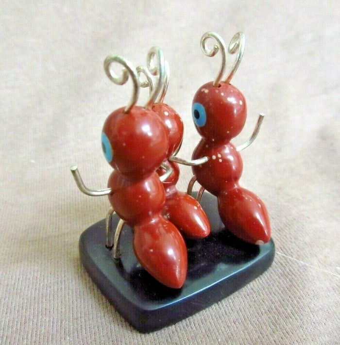 Native Zuni Pipestone Three Ant Family Fetish by Danny Booqua - C3164 Two Ponies Trading