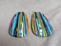 Native Zuni Rainbow Surfite Large Oval Hook Earrings by Brian Yatsattie  JE716
