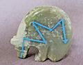 Native Zuni Serpentine Bear w/ Heartline Fetish by Rodney Laiwakete C2002 Two Ponies Trading