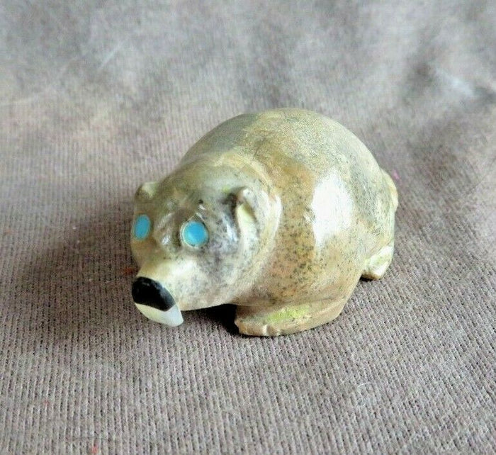 Native Zuni Zuni Rock Beaver fetish Carving by Freddie Leekya C357 Two Ponies Trading