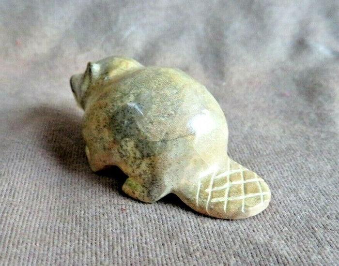 Native Zuni Zuni Rock Beaver fetish Carving by Freddie Leekya C357 Two Ponies Trading