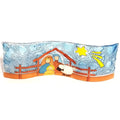 A decorative ceramic nativity scene plaque featuring Mary, Joseph, baby Jesus, a sheep, and a star on a blue textured background, displayed on a clean white surface.