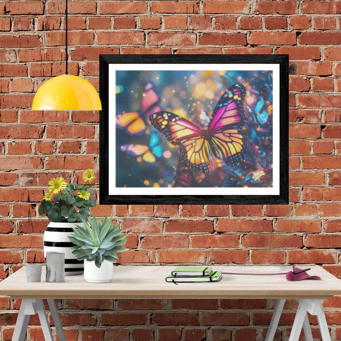 Neon Butterfly Explosion