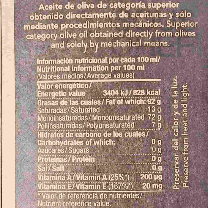Nobleza del Sur "Eco Night" Organic Blend Gourmet Extra Virgin Olive Oil, 500ml