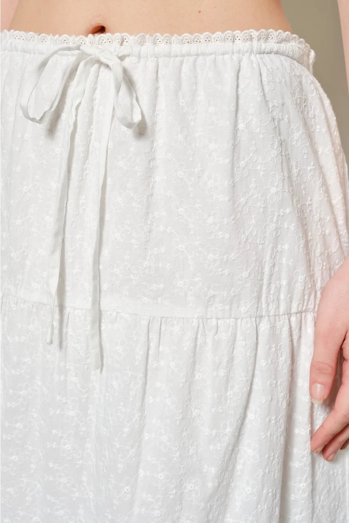 Norah Eyelet Tiered Skirt