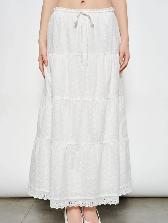 Norah Eyelet Tiered Skirt