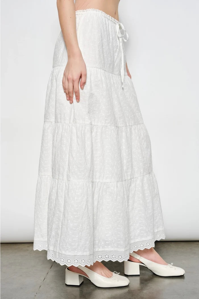 Norah Eyelet Tiered Skirt