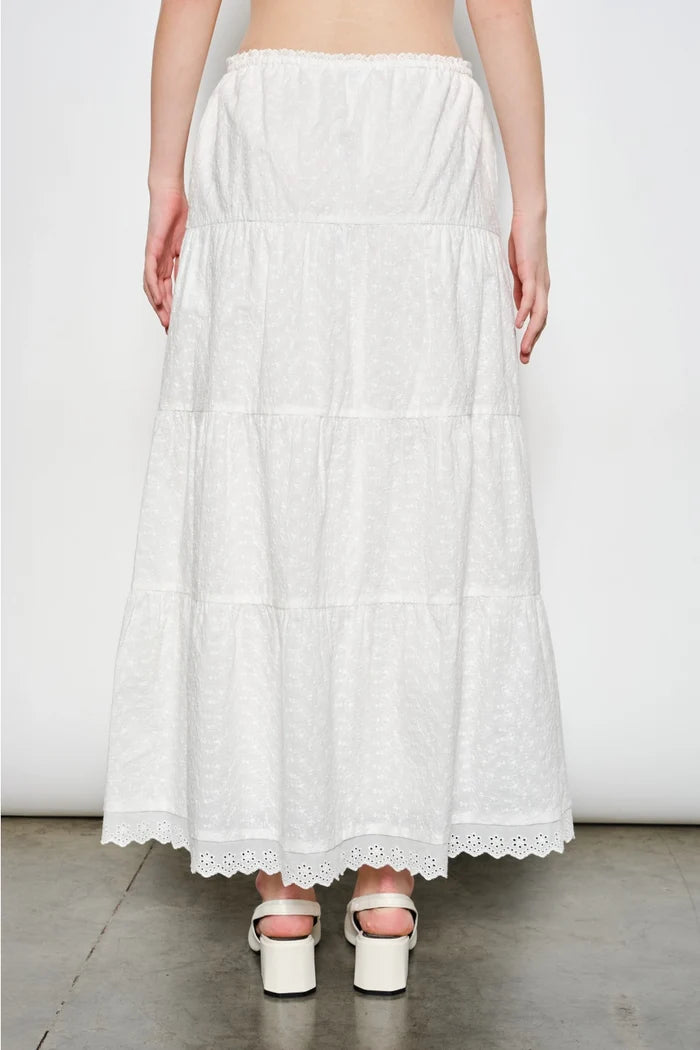Norah Eyelet Tiered Skirt