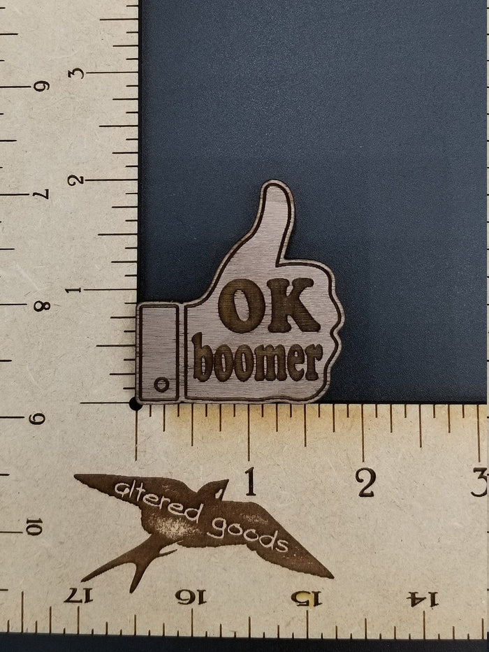 Ok boomer wood magnet 25pc wholesale