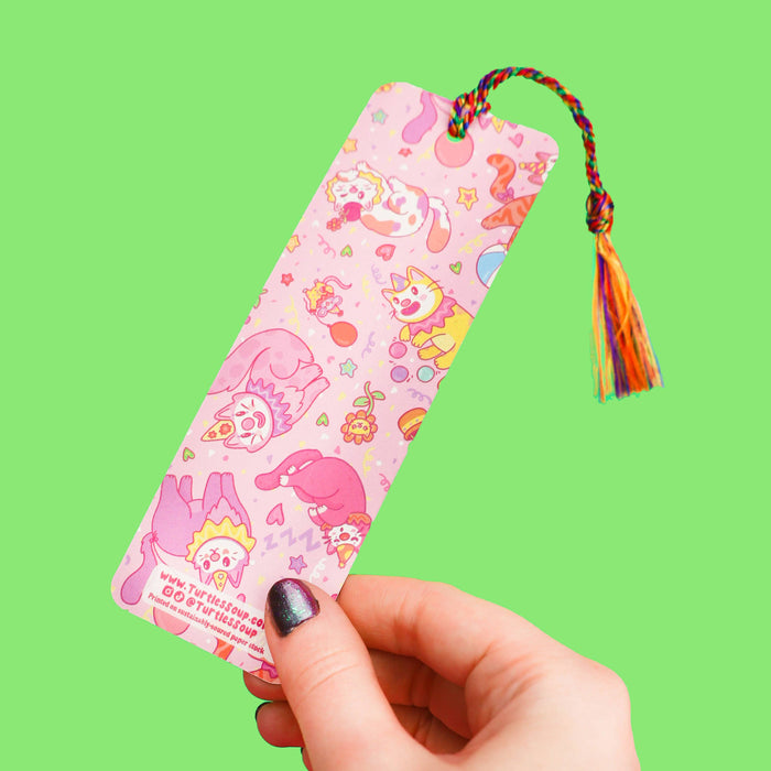 One More Page Clown Cat Bookmark