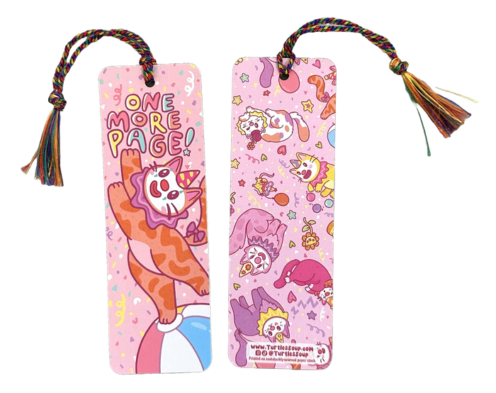 One More Page Clown Cat Bookmark
