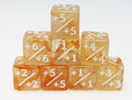 Orange & White +1/+1 Magic Counters Plastic Dice Foam Brain Games