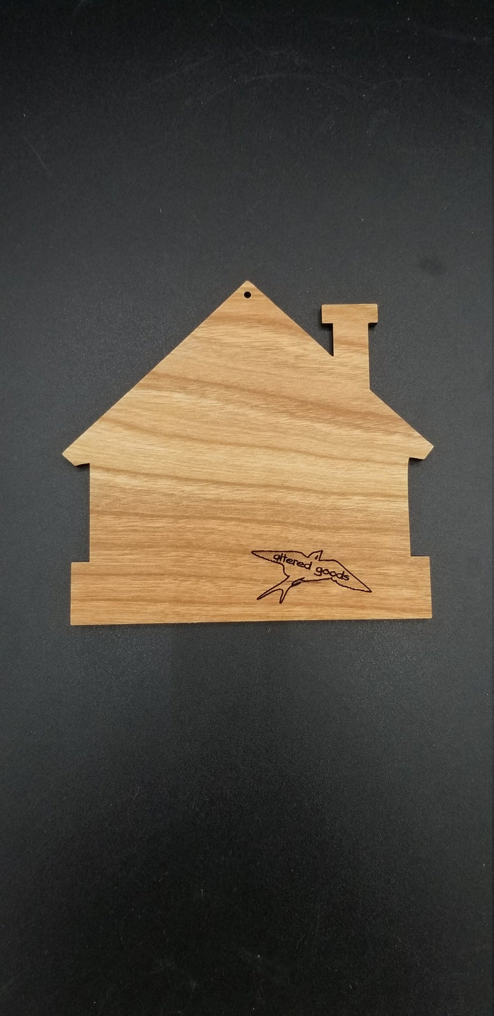 Our new home personalized hardwood ornament