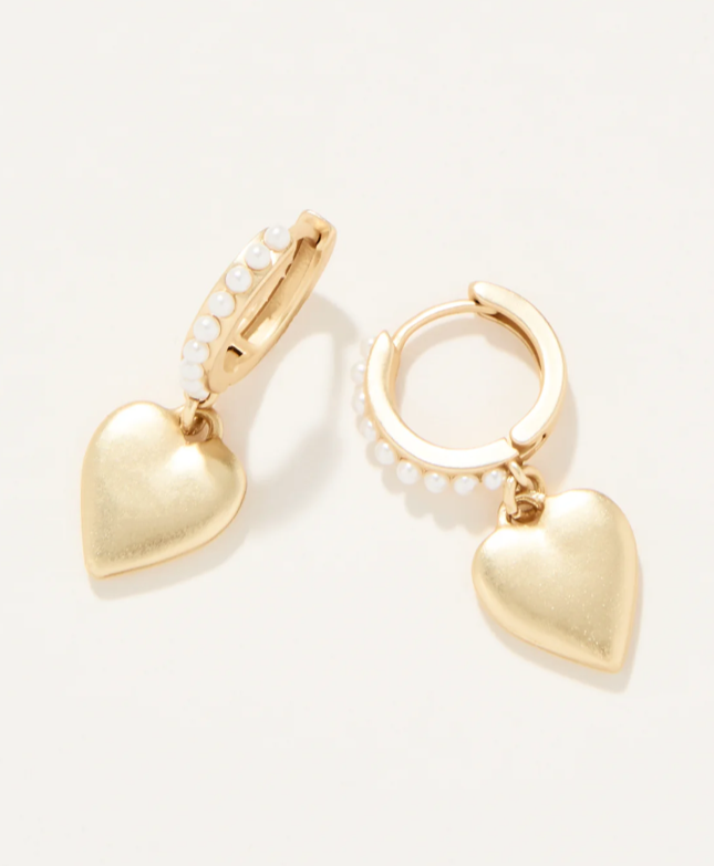 Pearl Drop Hoop Earrings