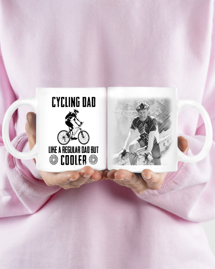 Personalized Image Cycling Mug- Cycling Dad Like A Regular Dad But Cooler