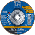 Pferd 4-1/2" x 5/8-11 Thd. POLIFAN® Flap Disc, Z PSF EXTRA STEELOX, Zirconia, 60 Grit, Flat (60488) - Box of 10-ShopWeldingSupplies.com
