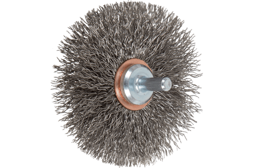 PFERD Crimped Wire Wheel Brush 3" Dia. .014 Stainless Steel 1/4" Shank - Box of 10 (EDP 82913)-ShopWeldingSupplies.com
