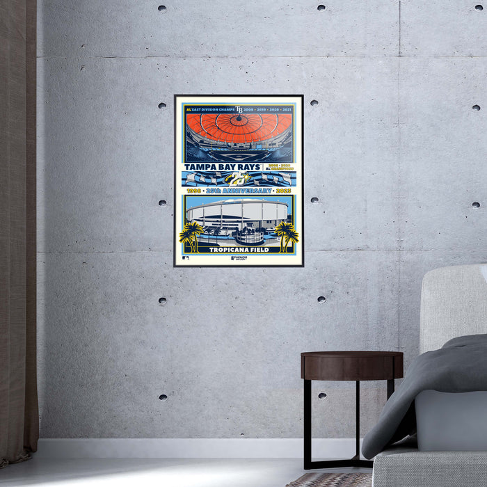 Phenom Gallery Tampa Bay Rays 25th Anniversary 18" x 24" Deluxe Framed Serigraph