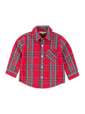 PLAID LONG SLEEVE BUTTON DOWN SHIRT