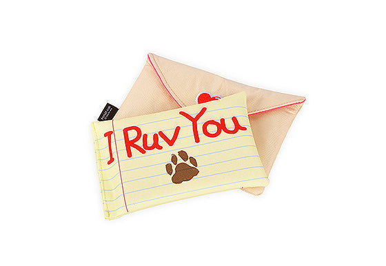 P.L.A.Y. Love Bug Squeaky Plush Dog toys, Ruv Letter