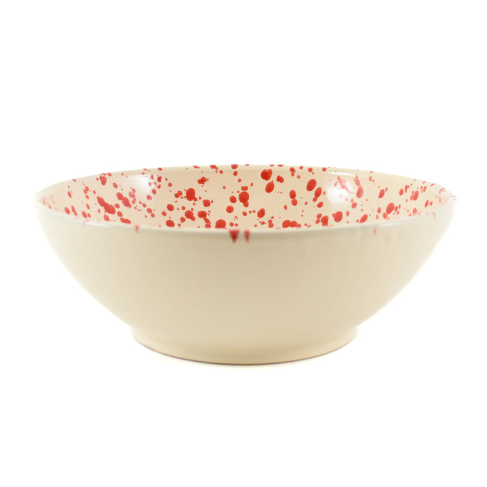 Puglia Red Splatter Large Salad Bowl 28cm side