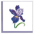 Card with a purple Iris design on a white background