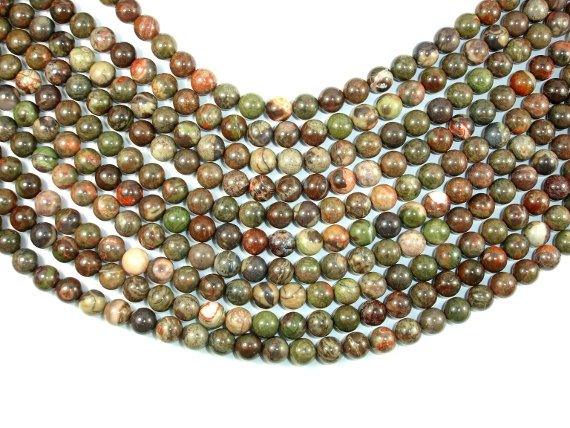 Rainforest Agate Beads, 8mm Round Beads-BeadBasic