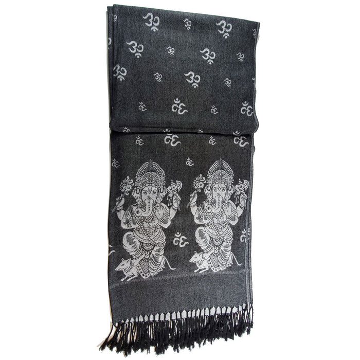 Reversible Scarf Pattern Ganesha Print Shawl
