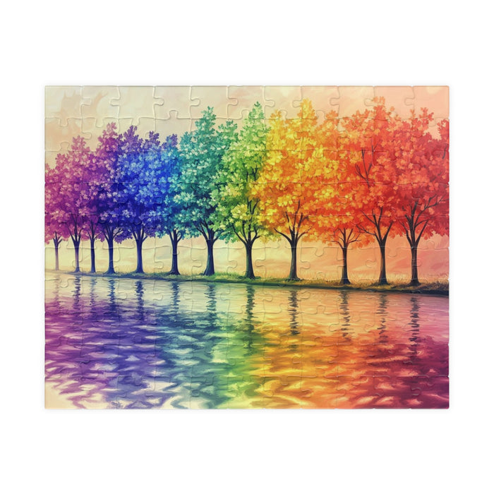 Row Of Rainbow Trees Puzzle - 1014 Pieces