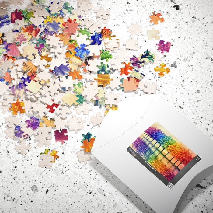 Row Of Rainbow Trees Puzzle - 1014 Pieces