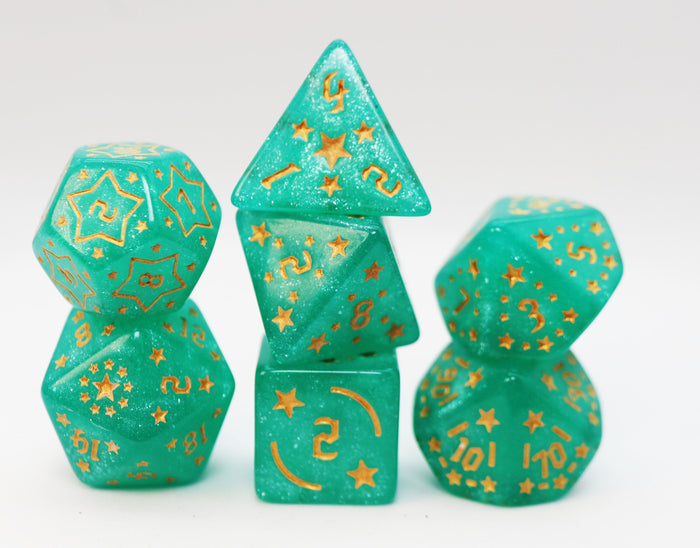 Shooting Stars: Magnesium RPG Dice Set Plastic Dice Foam Brain Games