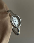 Silver Oval Quartz Wrist Watch