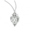 Small Fancy Leaf Miraculous Medal Necklace