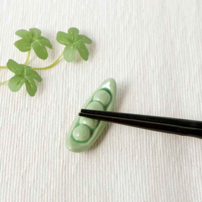 Snap Pea Japanese Ceramic Chopstick Rest