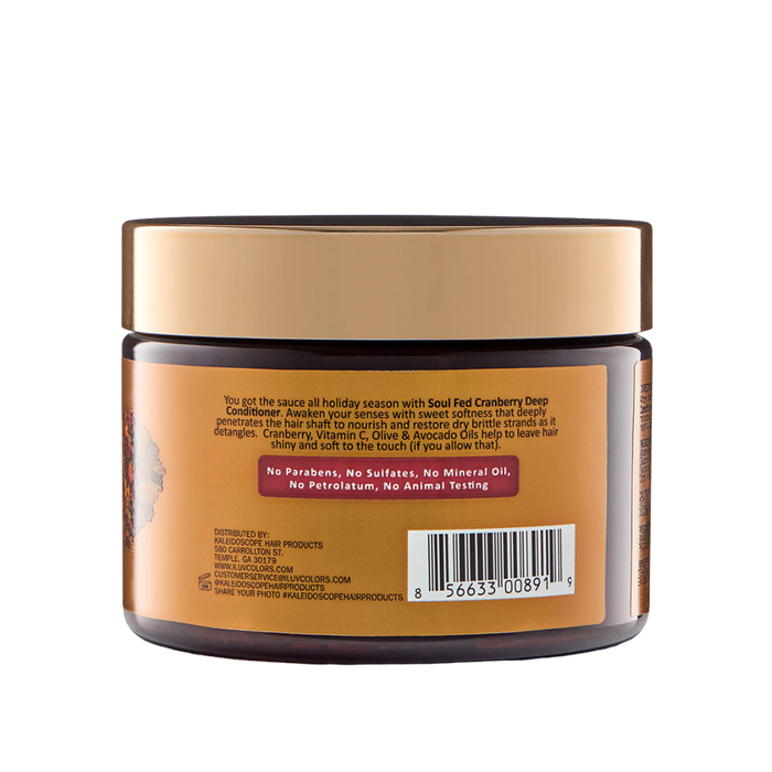 SoulFed Cranberry Deep Conditioner Back Photo with Ingredients List and Barcode