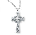 SS Irish 1.2" Celtic Cross Pendant Necklace 20" Chain