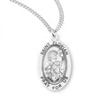 St Florian SS .9" Small Oval Necklace 20" Chain
