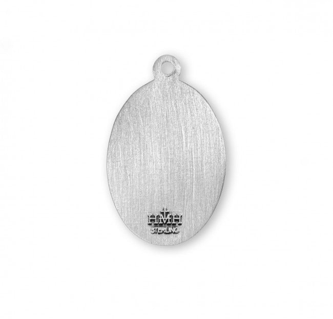 St Florian SS .9" Small Oval Necklace 20" Chain