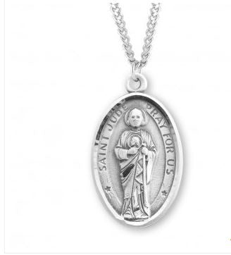 St Jude SS Medium Medal 20 Inch Chain