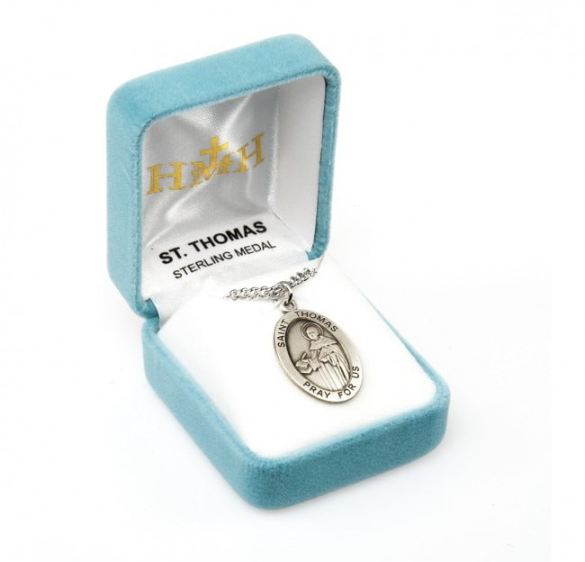 St Thomas SS Large 1.1" Oval Necklace 24" Chain