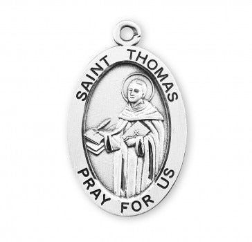 St Thomas SS Large 1.1" Oval Necklace 24" Chain