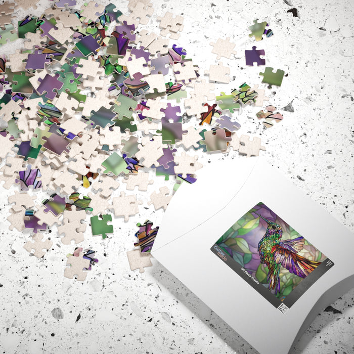 Stained Glass Majestic Hummingbird Puzzle - 1014 Pieces