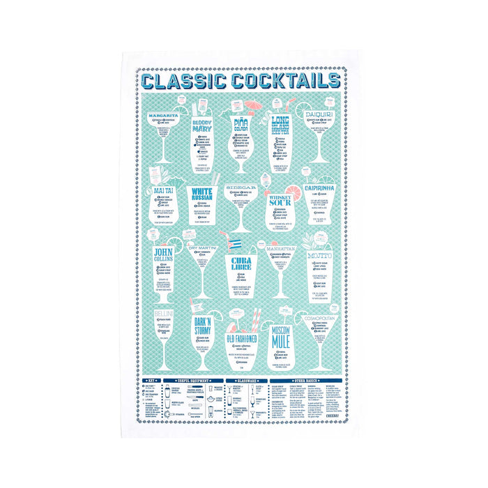 Stuart Gardiner Classic Cocktails Tea Towel