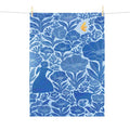Blue Garden Embroidered French Jacquard Tea Towel